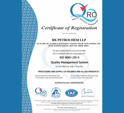 RK Petrochem LLP Certification