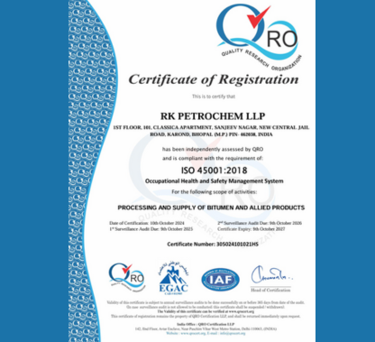 RK Petrochem LLP Certification